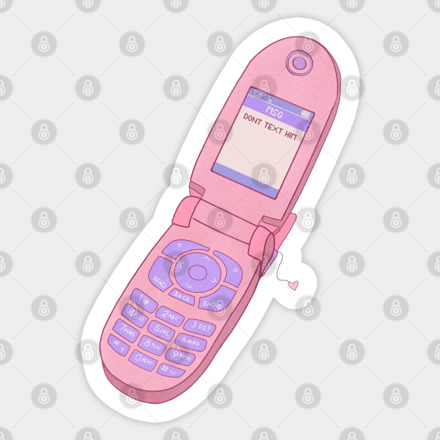 dont text him flip phone Sticker by goblinbabe